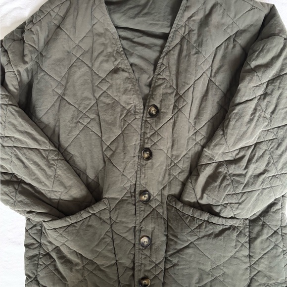 Quilted Olive Green Jacket - Picture 3 of 6